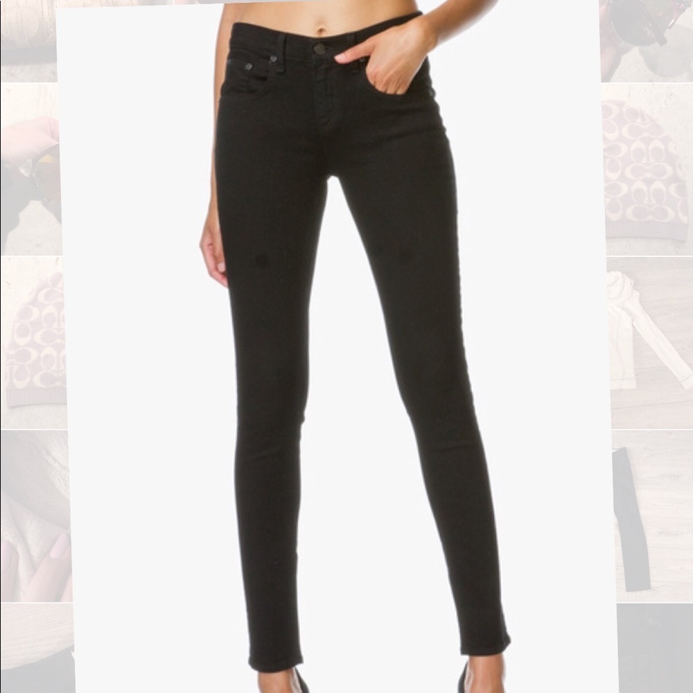 Rag & Bone High Rise Skinny in Black sz 24